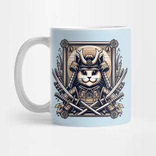 Samurai cat and swords Mug